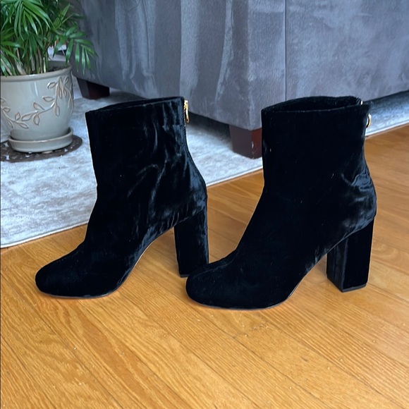 Joie Black Velvet Ankle Boots - Picture 2 of 5